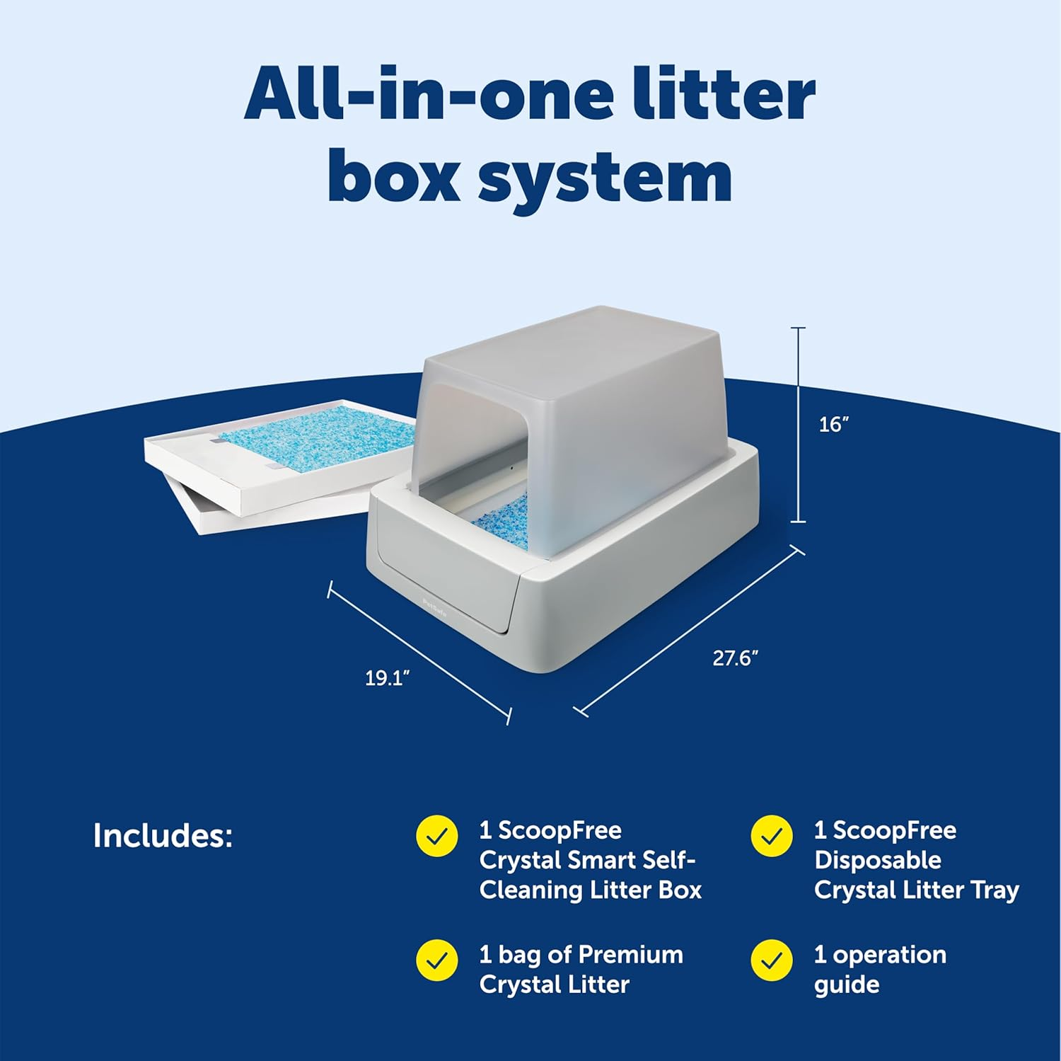 Scoopfree Crystal Pro Self-Cleaning Automatic Litter Box Uncovered Motion-Sensing Cat Box - Image 3