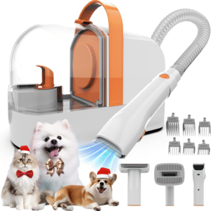 Dog Grooming Vacuum Kit with Pet Clippers 12,000Pa Pet Hair Vacuum for Dogs Low Noise