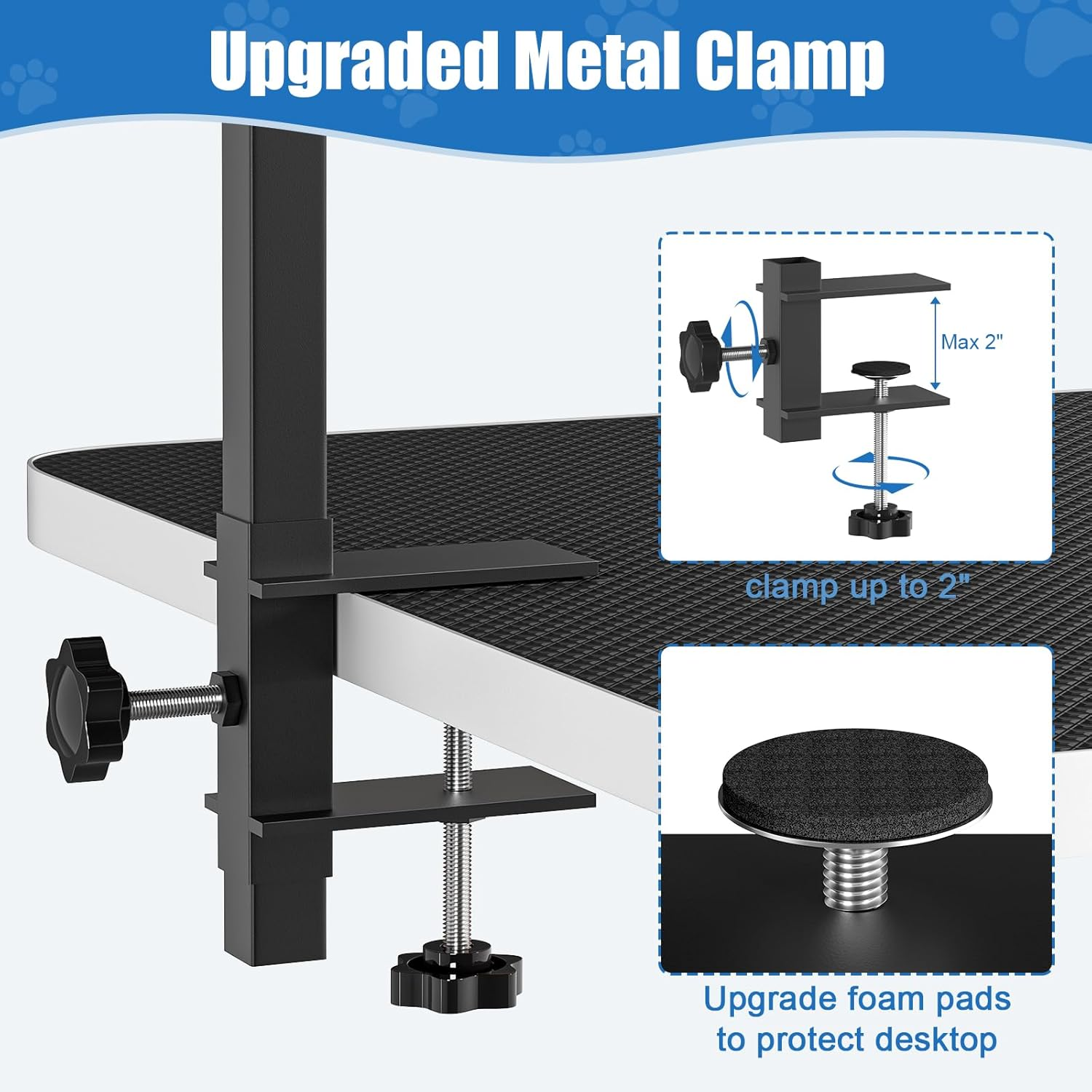 Dog Grooming Arm with Clamp 35" Pet Grooming Hammock Table Arm Adjustable No Sit - Image 3