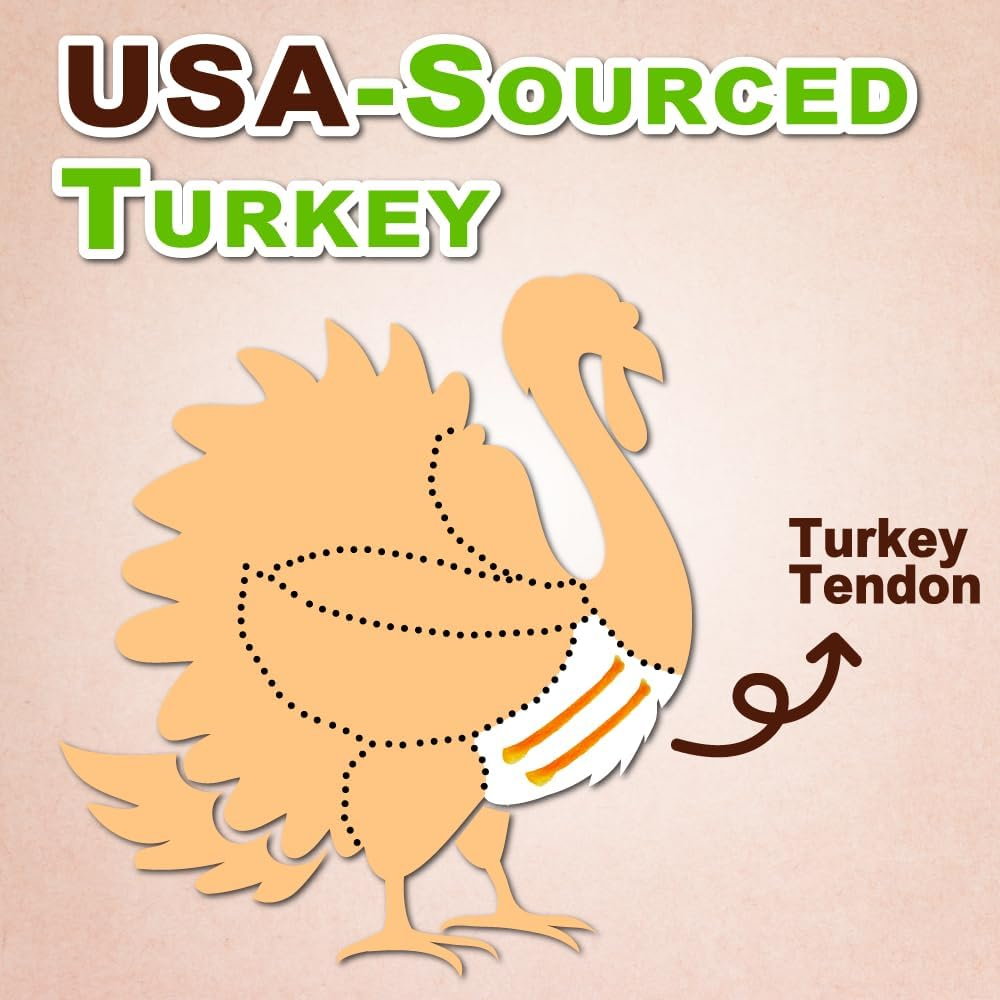 Afreschi Turkey Tendons for Dogs Usa Sourced Healthy Dog Treats Rawhide - Image 3