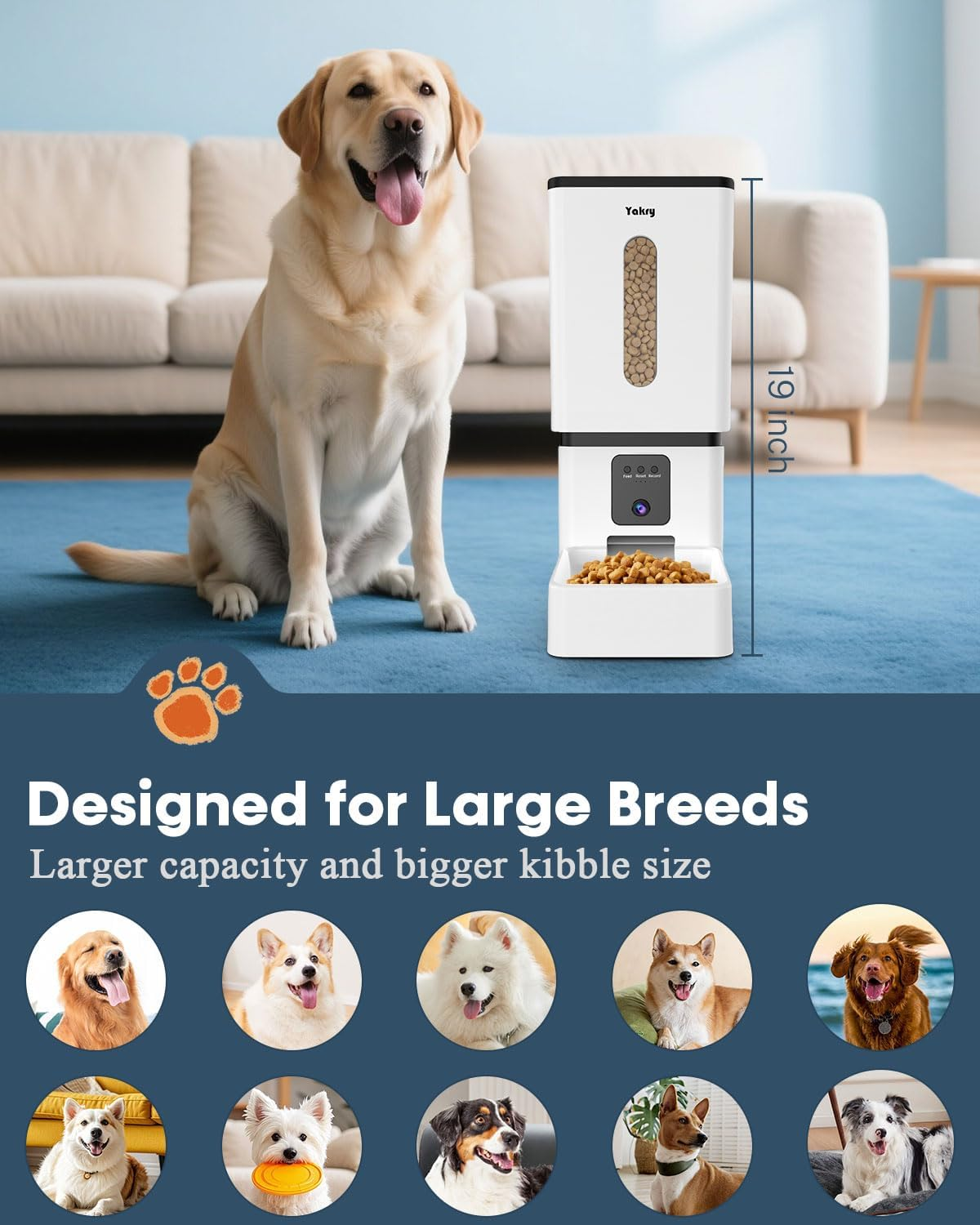 Automatic Dog Feeder Large Breed with Camera 12L/50 Cups 5G Wifi App Control Dog Food Dispenser - Image 7