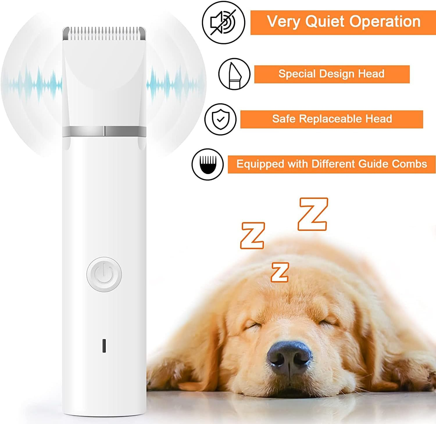 Dog Clippers Grooming Kit Hair Clipper Low Noise Paw Trimmer Rechargeable Cordless - Image 2