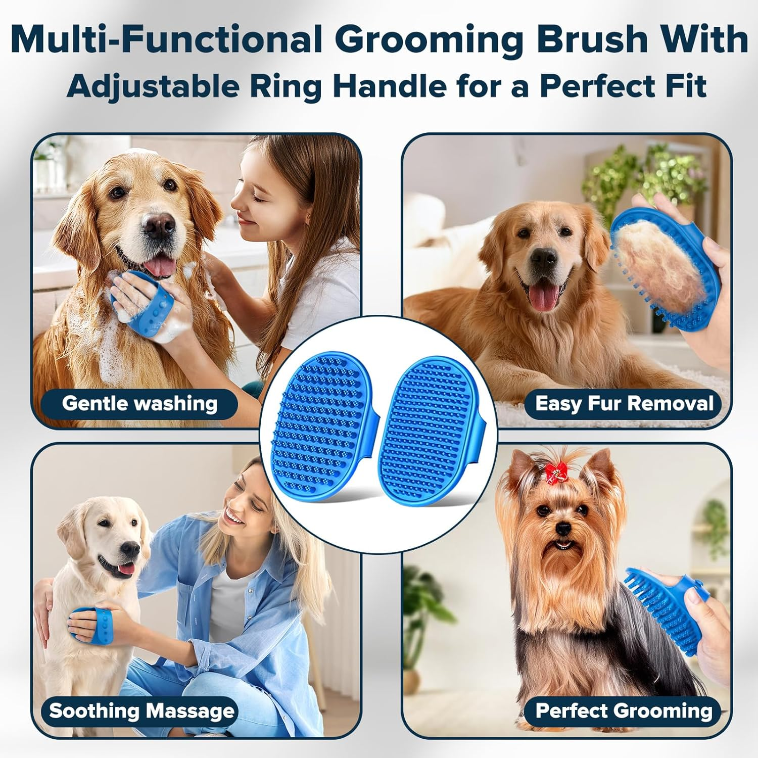 6PCS Pet Grooming Kit for Dogs Cats and Horses Dog Washing Gloves Dog Bath Brush - Image 5