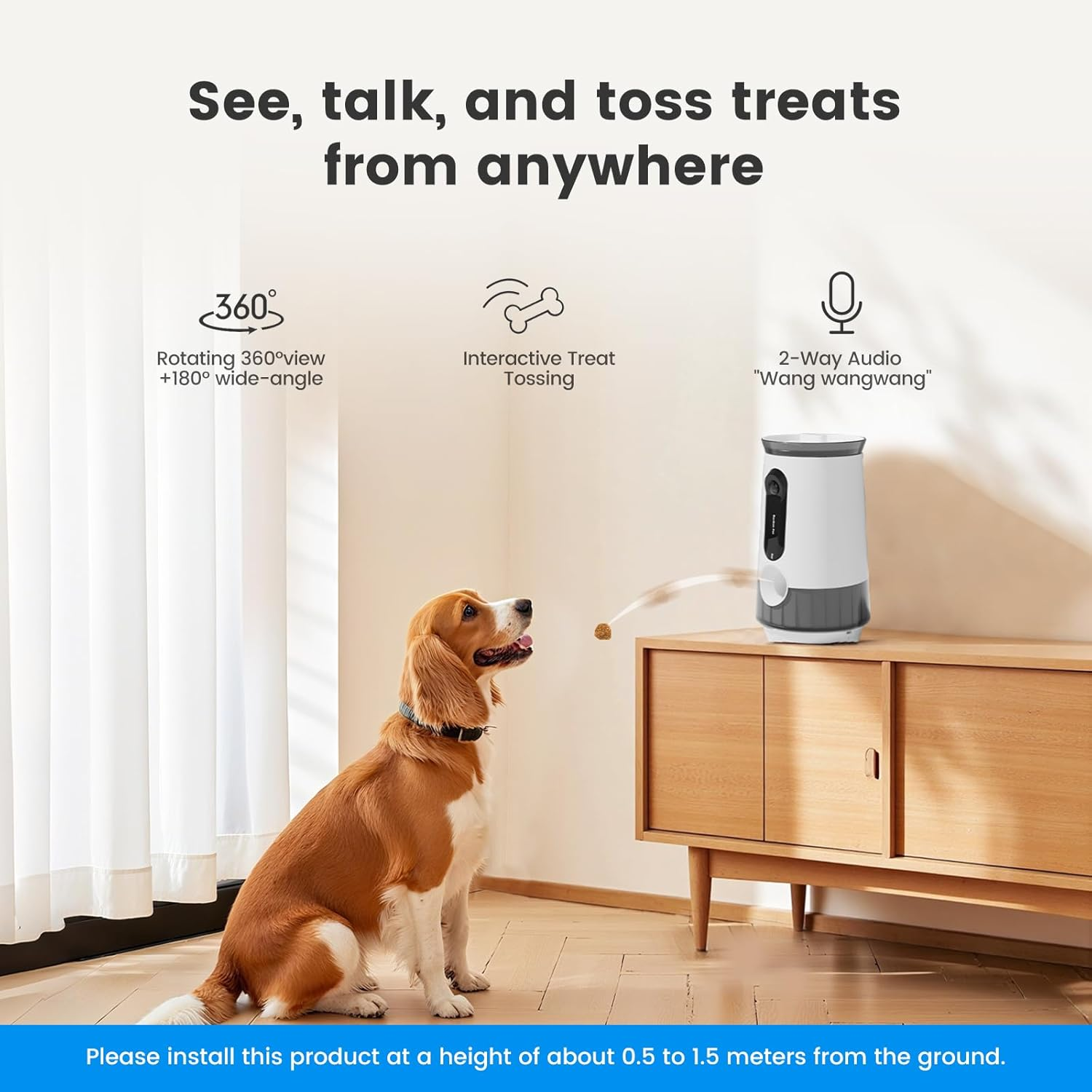 Smart Pet Camera Treat Dispenser with 1080P HD Video 2.4G Wifi 2 Way Audio - Image 2