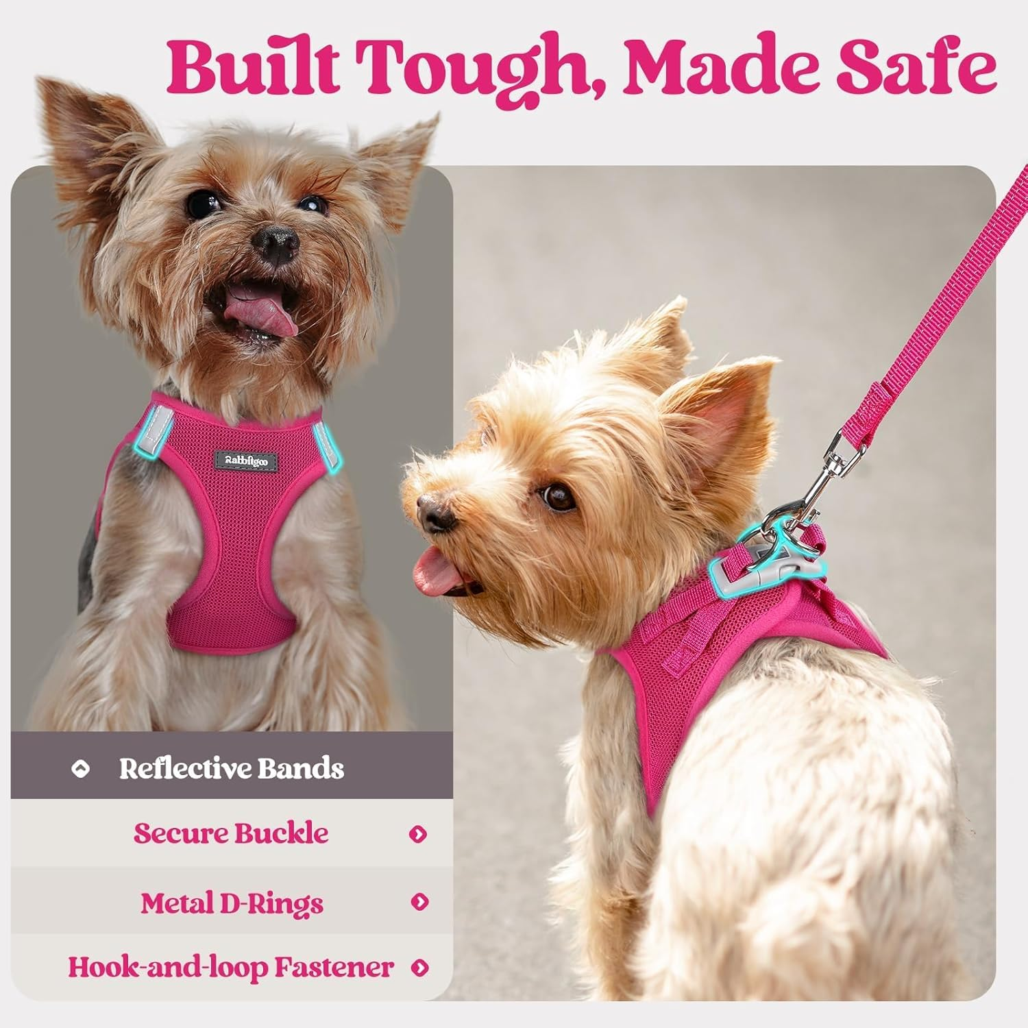 Dog Harness Small Sized and Leash Set Step in Soft Light Puppy Vest Breathable Mesh - Image 5