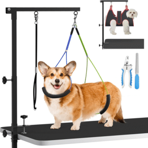 Dog Grooming Arm with Clamp 35" Pet Grooming Hammock Table Arm Adjustable No Sit
