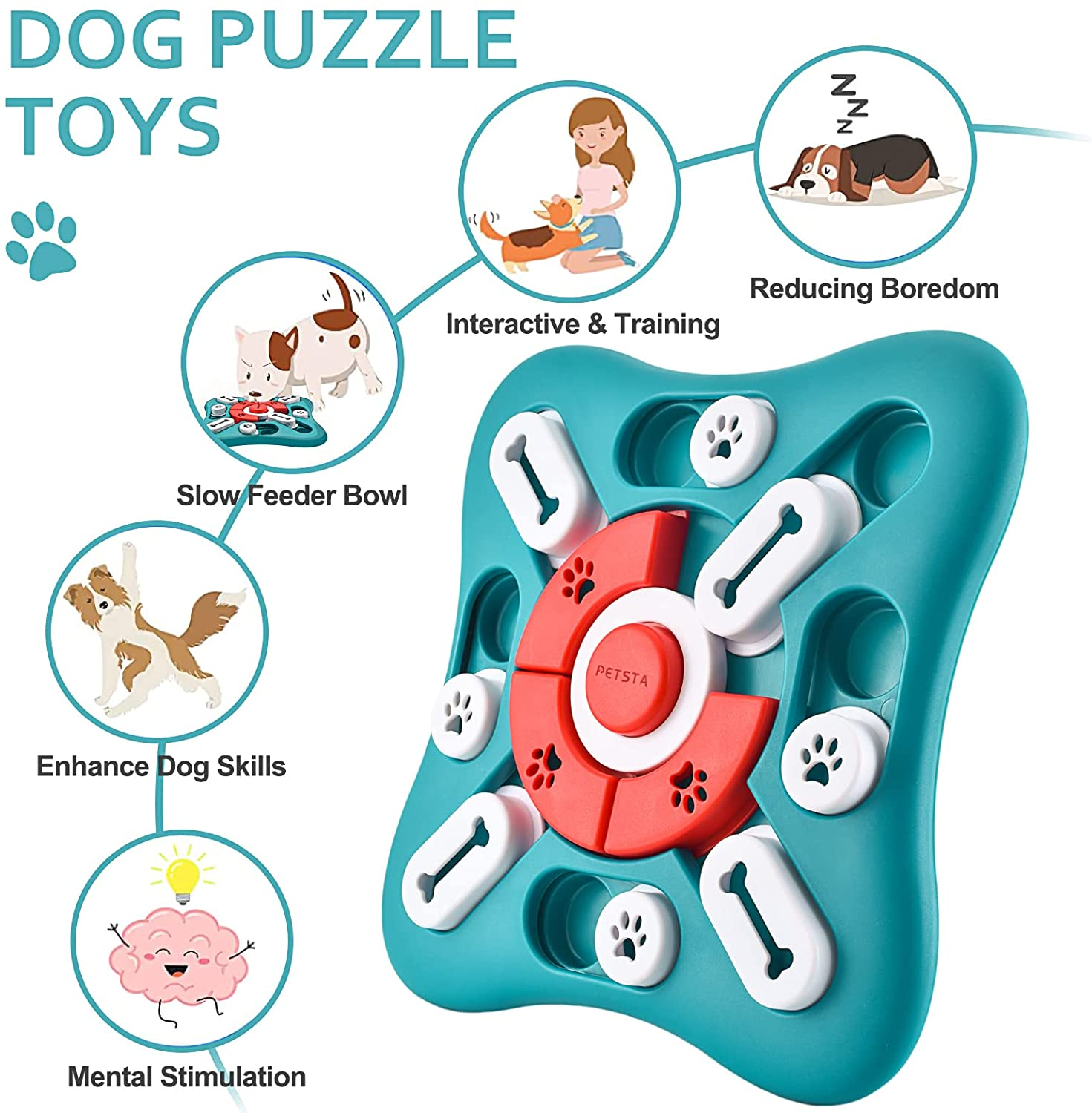Dog Puzzle Toys Treat Dispensing Dog Enrichment Toys for IQ Training and Brain Stimulation, - Image 5