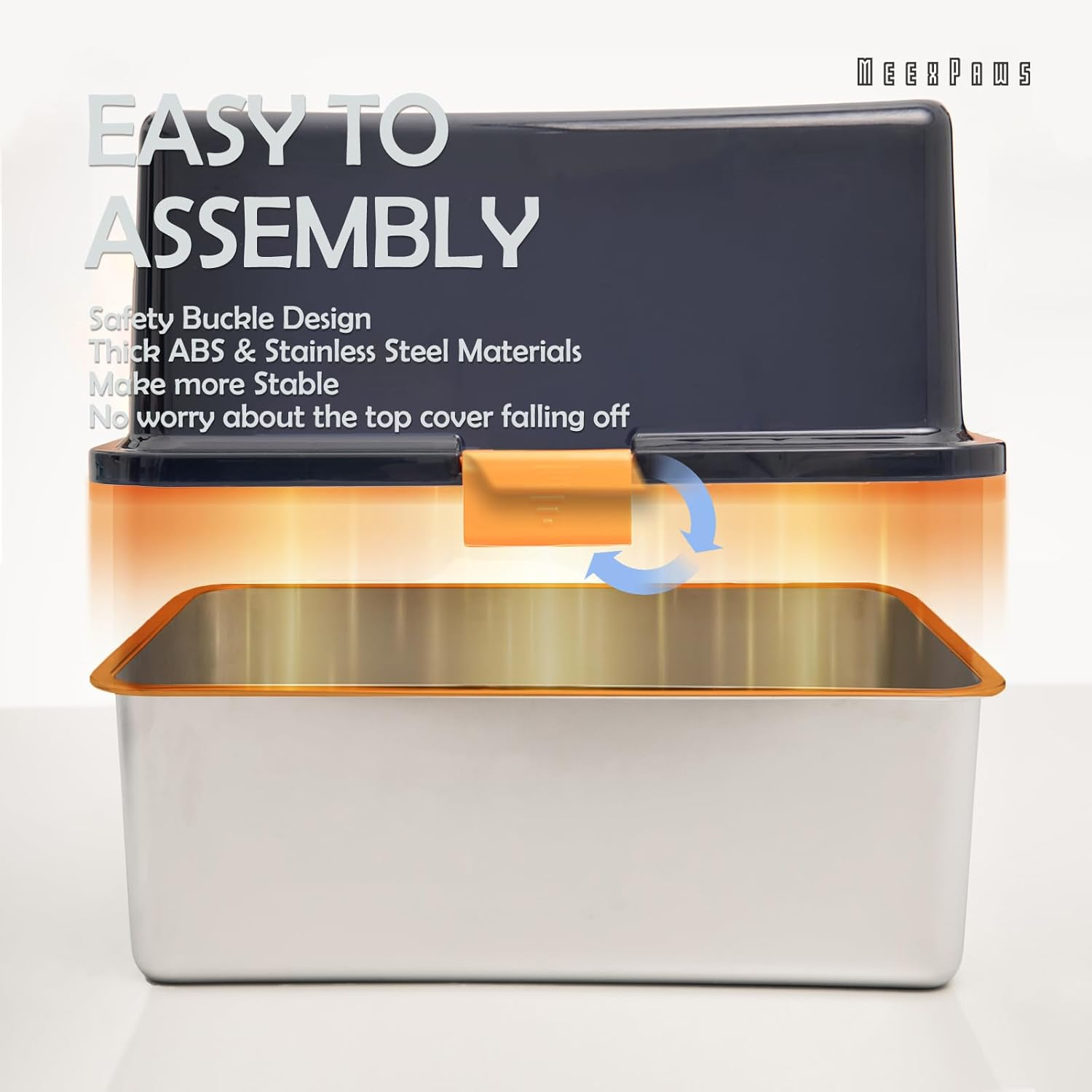 Stainless Steel Cat Litter Box Top Entry XL Large with Lid 8'' High Side Metal Cat Litter Box - Image 7