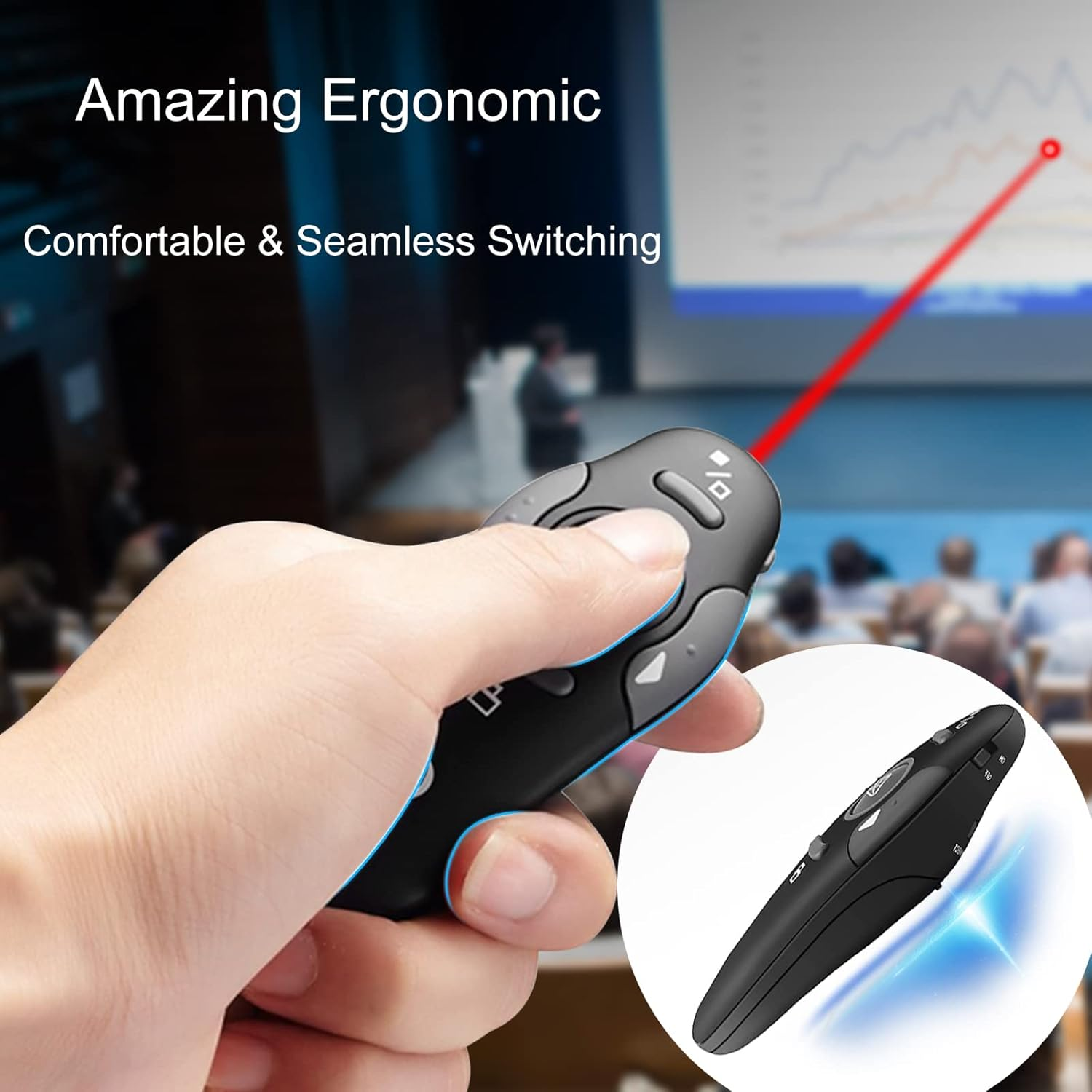 Wireless Presentation Clicker for Powerpoint Presentations USB Dongle Presenter Remote - Image 2