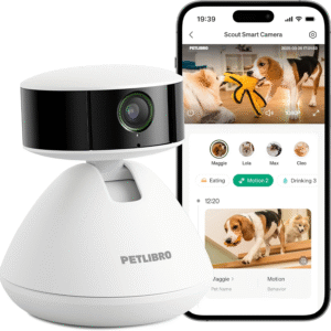 AI Dog Camera Pet Camera Indoor with Phone App [Multi-Pet Recognition, Daily Activity Analysis