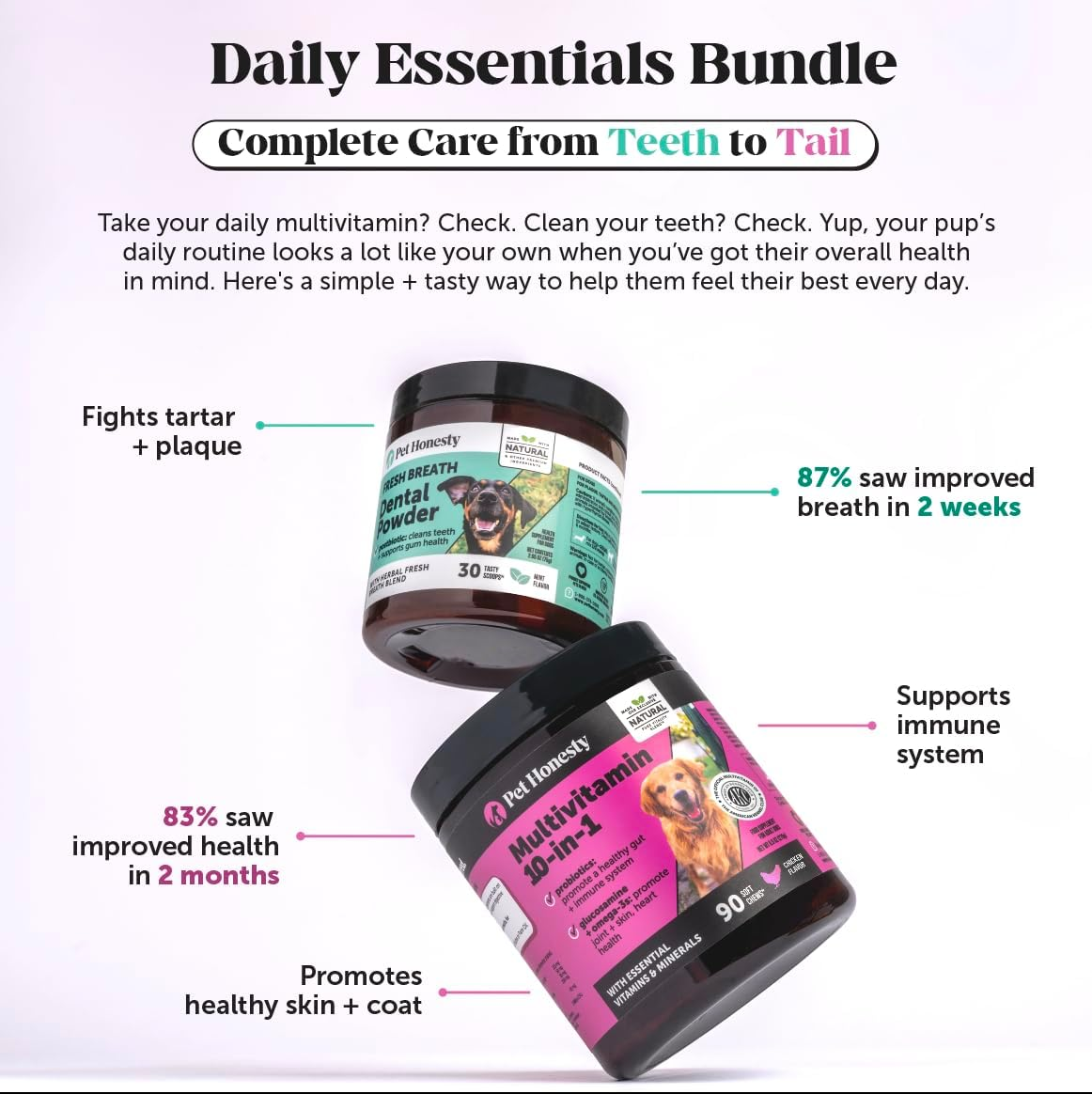 Dog Breath Freshener Dental Powder for Teeth Cleaning Plaque Off, Dental Care for Dogs - Image 5