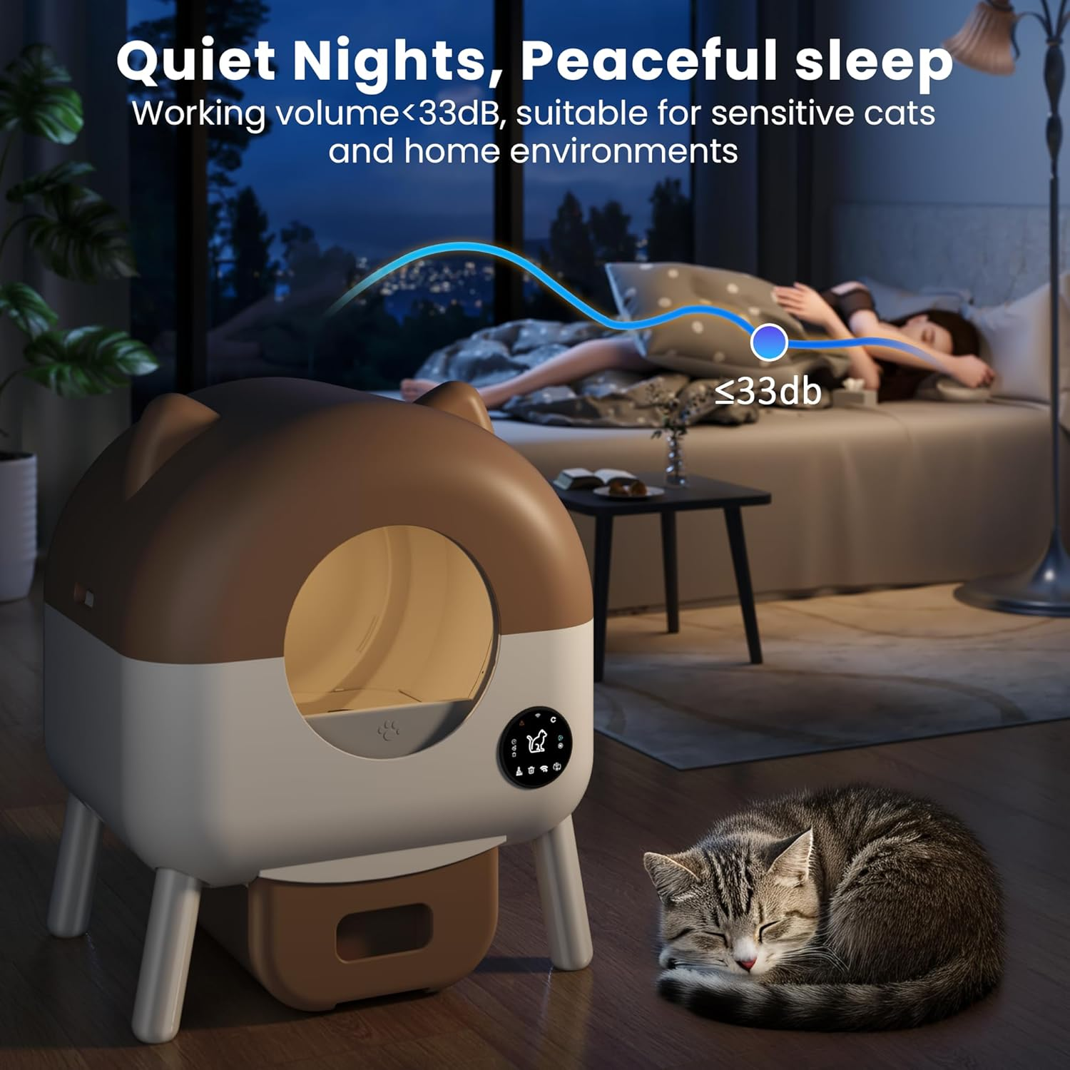 Self Cleaning Litter Box Large Capacity Automatic Litter Box for Multiple Cat, App-Controlled - Image 5