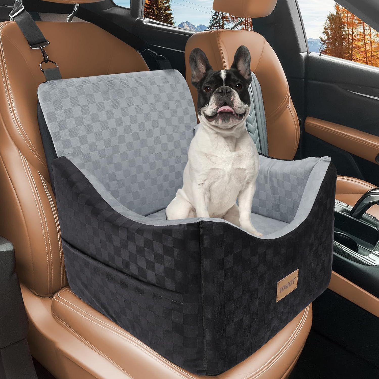Elevated Dog Car Seat for Small/Medium Dogs up to 35 Lbs Memory Foam Pet Booster Seat - Image 2