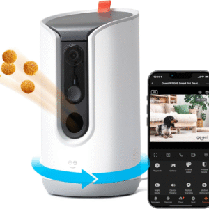 Pet Treat Dispenser with Camera 2K HD Wifi Enabled Dog and Cat Automatic Smart