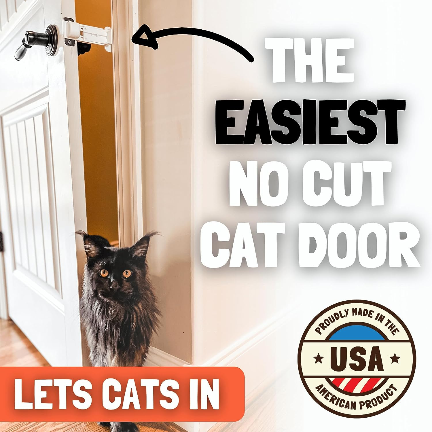 Door Prop for Cats Easiest Cat Door Latch Holder to Keep Interior Door Open for Pets - Image 2