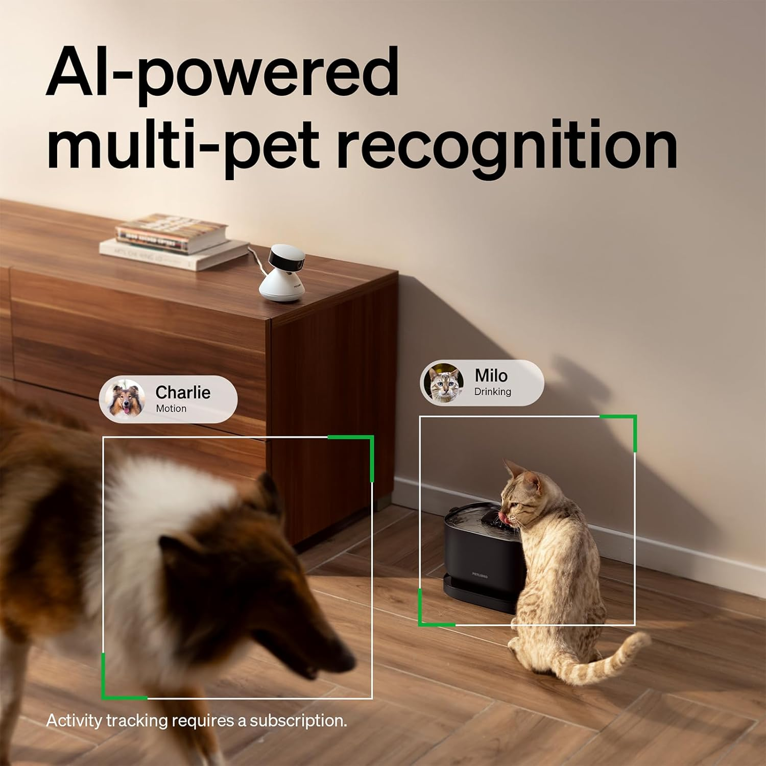 AI Dog Camera Pet Camera Indoor with Phone App [Multi-Pet Recognition, Daily Activity Analysis - Image 2