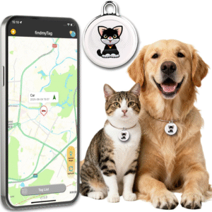 GPS Tracker for Dogs & Cats No Subscription & No SIM Card 365-Day Extra Long Battery Life