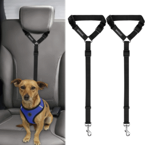 2 Packs Dog Cat Safety Seat Belt Strap Car Headrest Restraint Adjustable Nylon Fabric