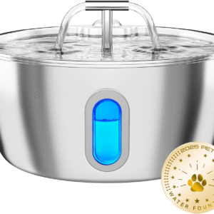 Cat Water Fountain Stainless Steel 3.2L/108Oz Pet Water Fountain for Cats Indoor