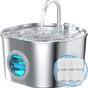 Cat Water Fountain Stainless Steel Pet Fountains for Cats/Dog Indoor Automatic Waterer Bowls