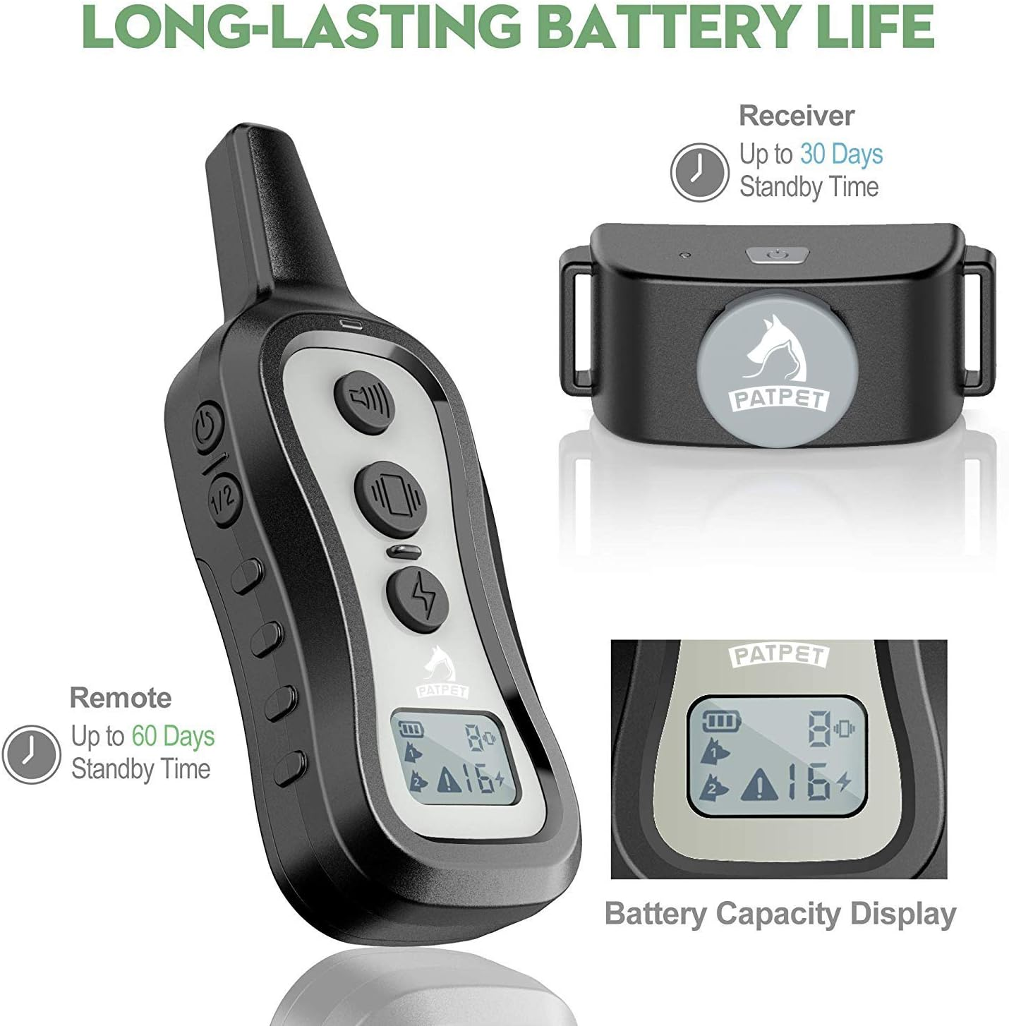 Dog Training Collar Shock Collar with Remote 3 Training Modes Beep Vibration and Shock up to 1000 Ft Remote Range - Image 5