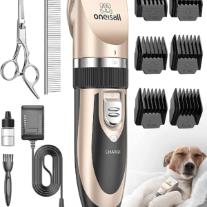 Dog Clipper Low Noise Dog Grooming Kit with Rechargeable Pet Shaver Cordless Electric