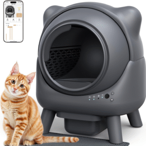 Self Cleaning Litter Box Automatic Litter Box Odor Control Robot Cat Ears Design 65L