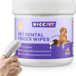 Teeth Cleaning Wipes for Dogs & Cats, Vet-Recommended Remove Bad Breath & Plaque