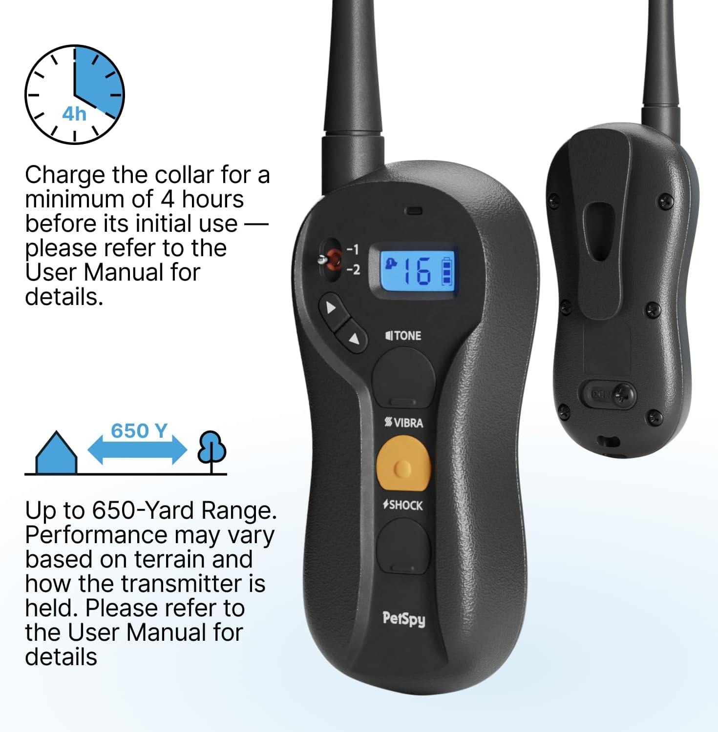 Shock Collar for Dogs-Waterproof Dog Shock Collar with Remote Control,Vibration,Electric Shock,Beep-E Collar for Dogs Training Collar with Remote for 10-140 LBS - Image 3