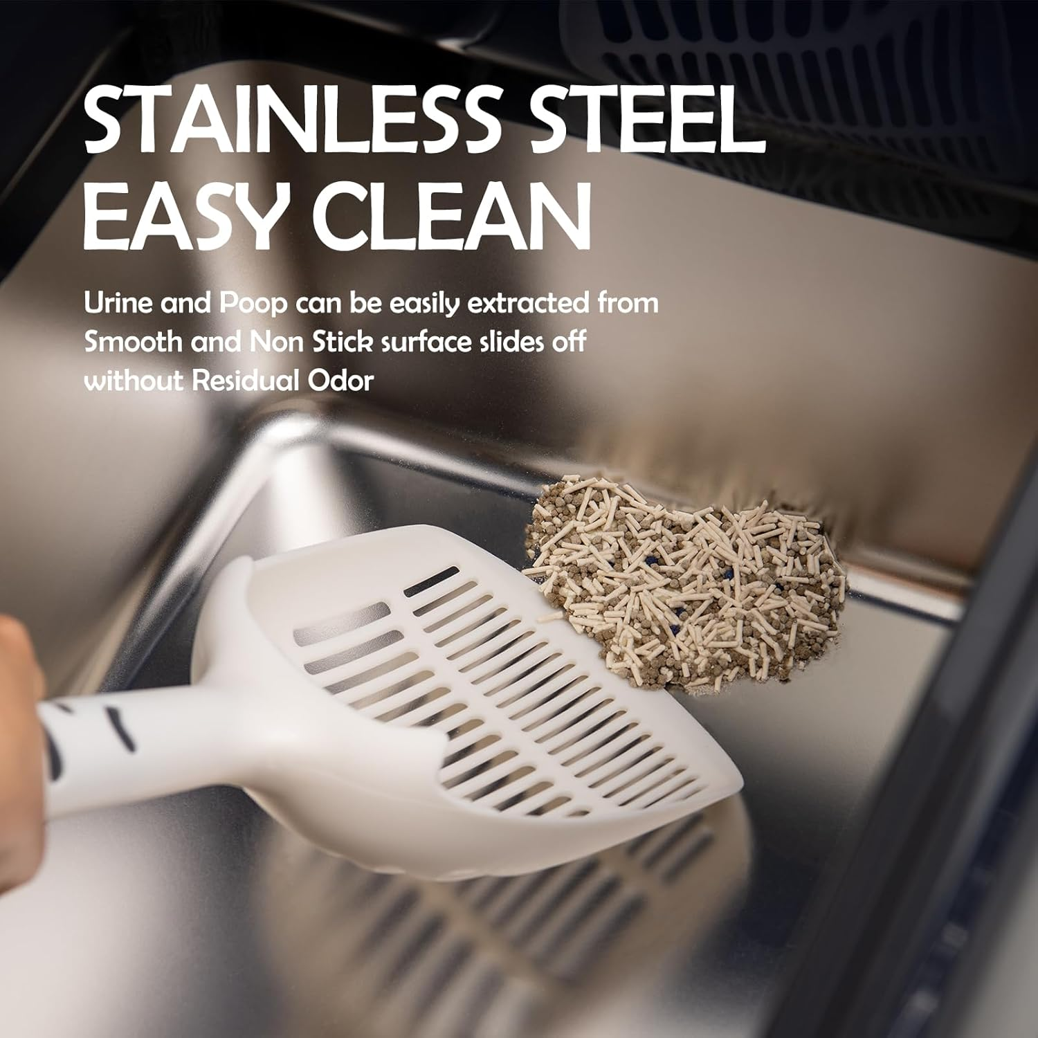 Stainless Steel Cat Litter Box Top Entry XL Large with Lid 8'' High Side Metal Cat Litter Box - Image 5