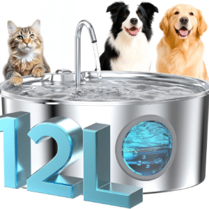 Dog Water Fountain for Large Dogs: Stainless Steel Dog Fountain Water Bowl 3.2Gal/406Oz/12L