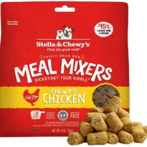 Freeze-Dried Raw Chewy’s Chicken Meal Mixers – Grain-Free Dog Food Topper for Small & Large Breeds, Protein-Rich Recipe (8 oz Bag)
