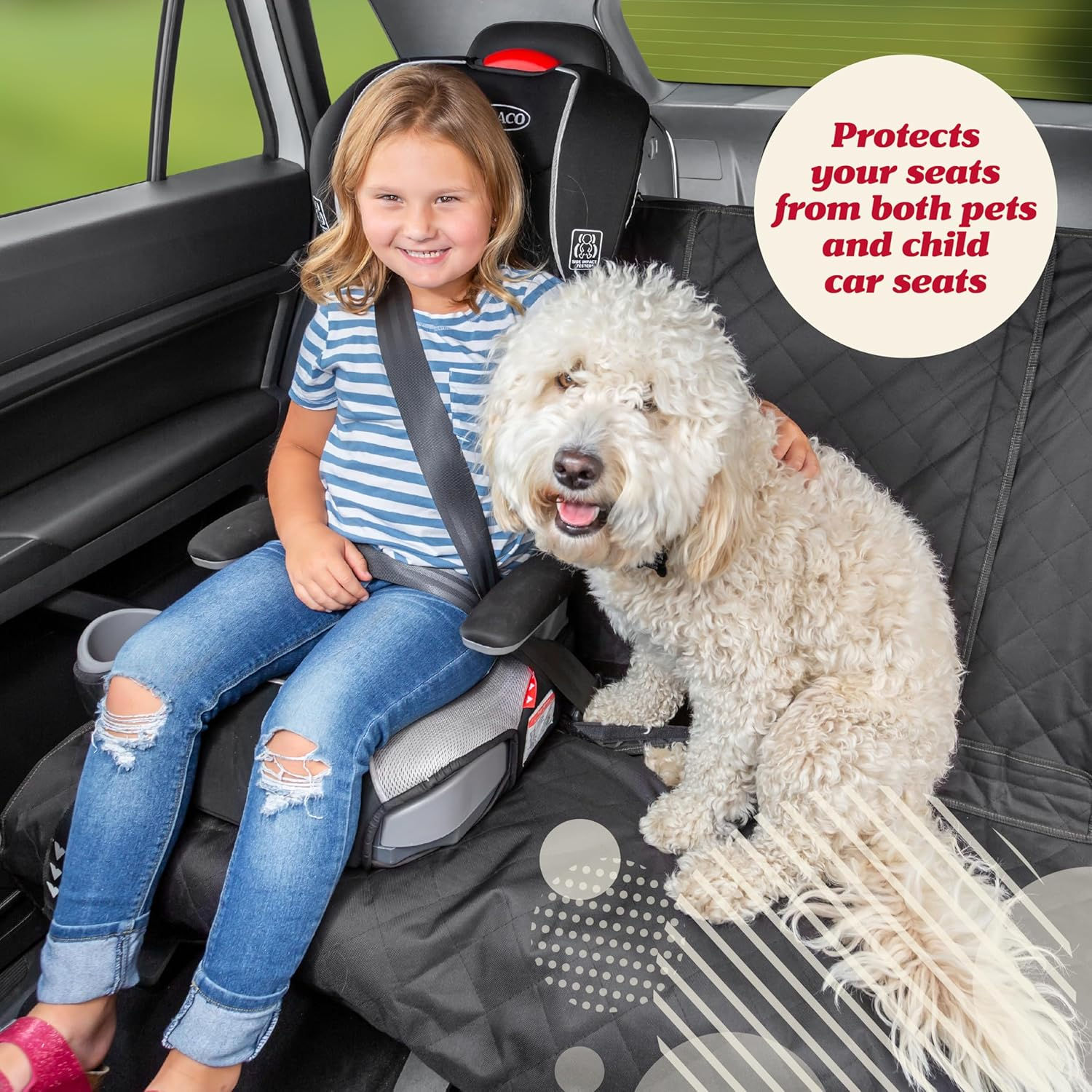 Car Seat Cover for Dogs Premium Waterproof Oxford Fabric Universal Fit Non-Slip Rear Cover - Image 3