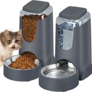 Automatic Cat Feeder and Water Dispenser with Stainless Steel Bowl Dog Gravity Food Feeder