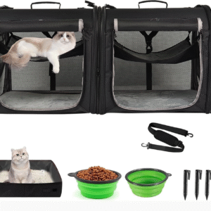 Portable 2In1 Pet Carrier for Medium Dogs Large Cat Carrier for 2 Cats Travel Double Dog