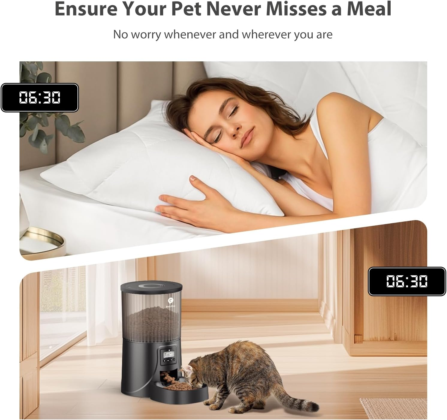 Automatic Cat Feeder 4L Timed Cats Food Dispenser Programmable 1-6 Meal for Cat - Image 2