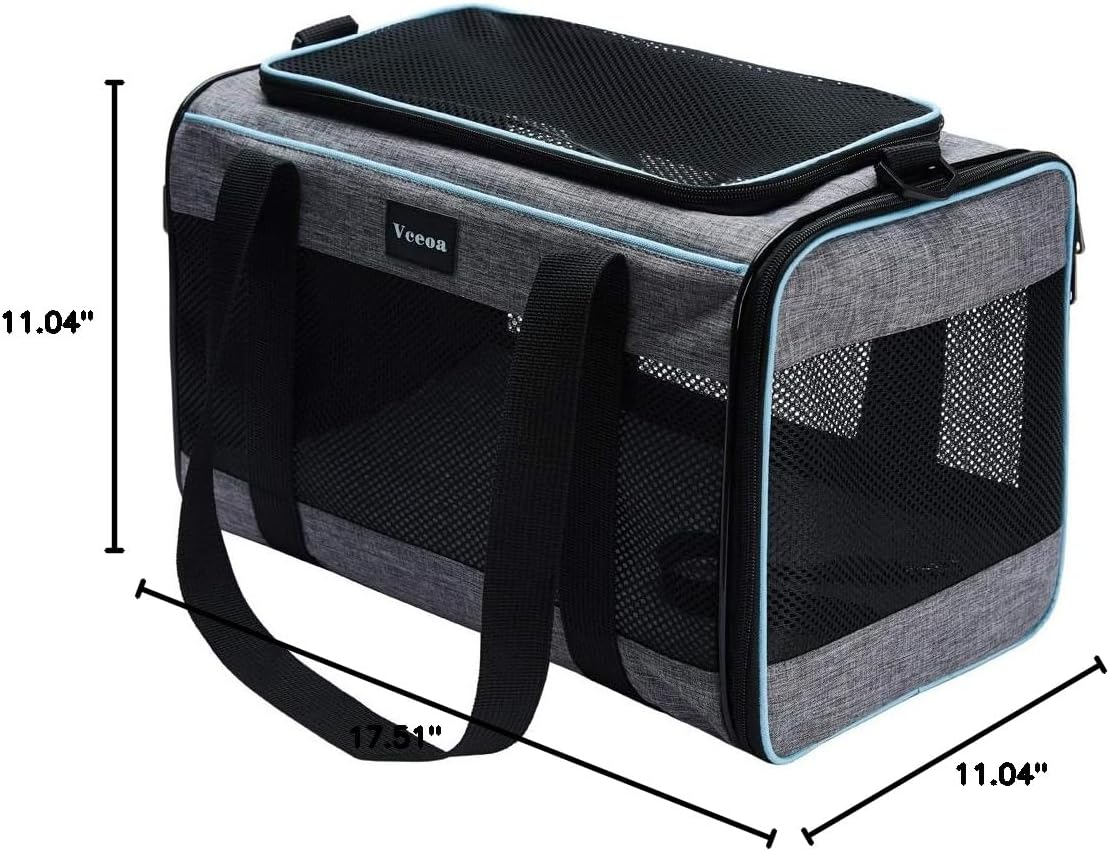 17.5X11X11 Inches Cat Dog Carrier for Pets up to 16 Lbs, Soft-Sided Cat Bag Animal Carriers - Image 8
