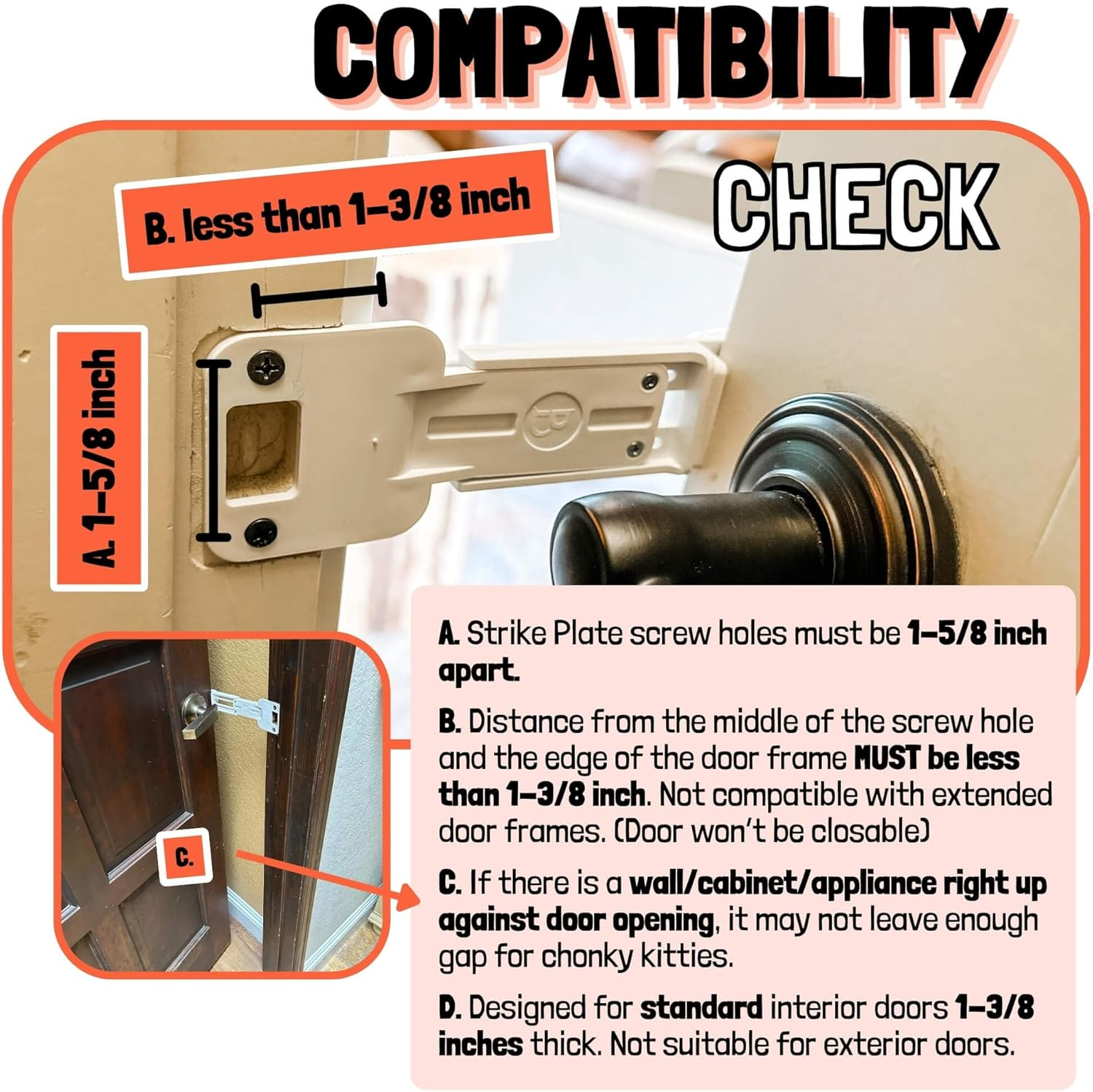 Door Prop for Cats Easiest Cat Door Latch Holder to Keep Interior Door Open for Pets - Image 5