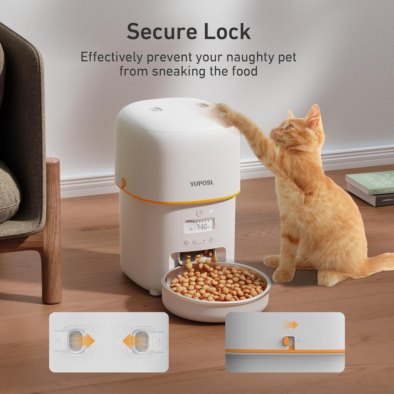 Automatic Cat Feeders 2L Cat Food Dispenser Easy to Use, Timed Automatic Pet Feeder - Image 5