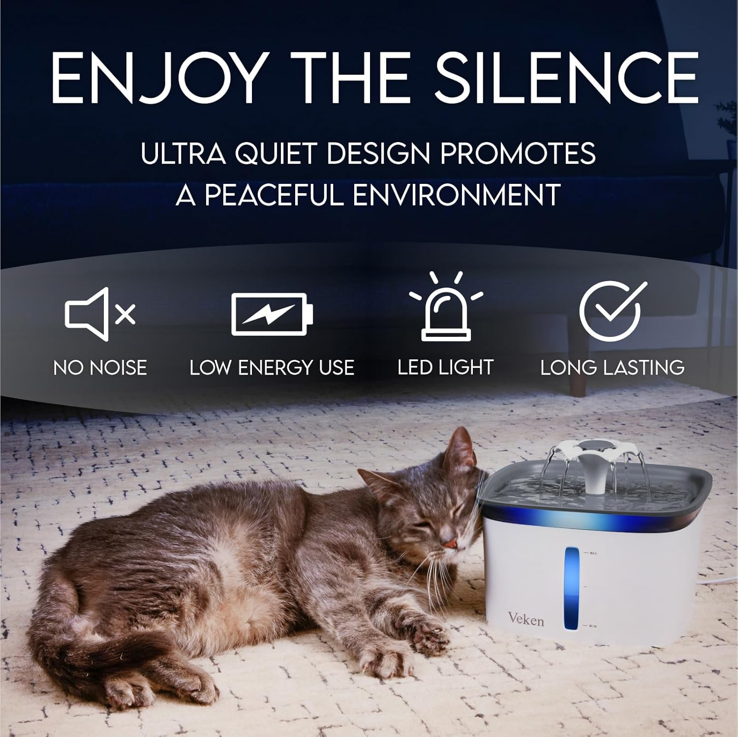 Innovation Award Winner 95Oz/2.8L Pet Fountain Automatic Cat Water Fountain - Image 6