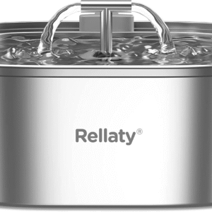 Cat Water Fountain Stainless Steel: 3.2L/108Oz Pet Foundatin Water Bowl for Cats inside Automatic Dog Drinking Dispenser