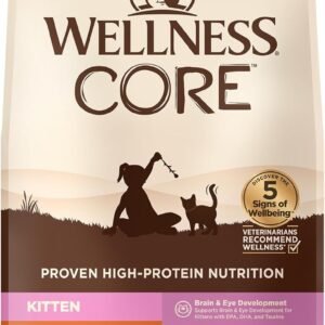 Kitten Dry Cat Food – Grain-Free Natural Formula with Turkey, Turkey Meal & Chicken for Indoor & Outdoor Cats, 5 lb Bag