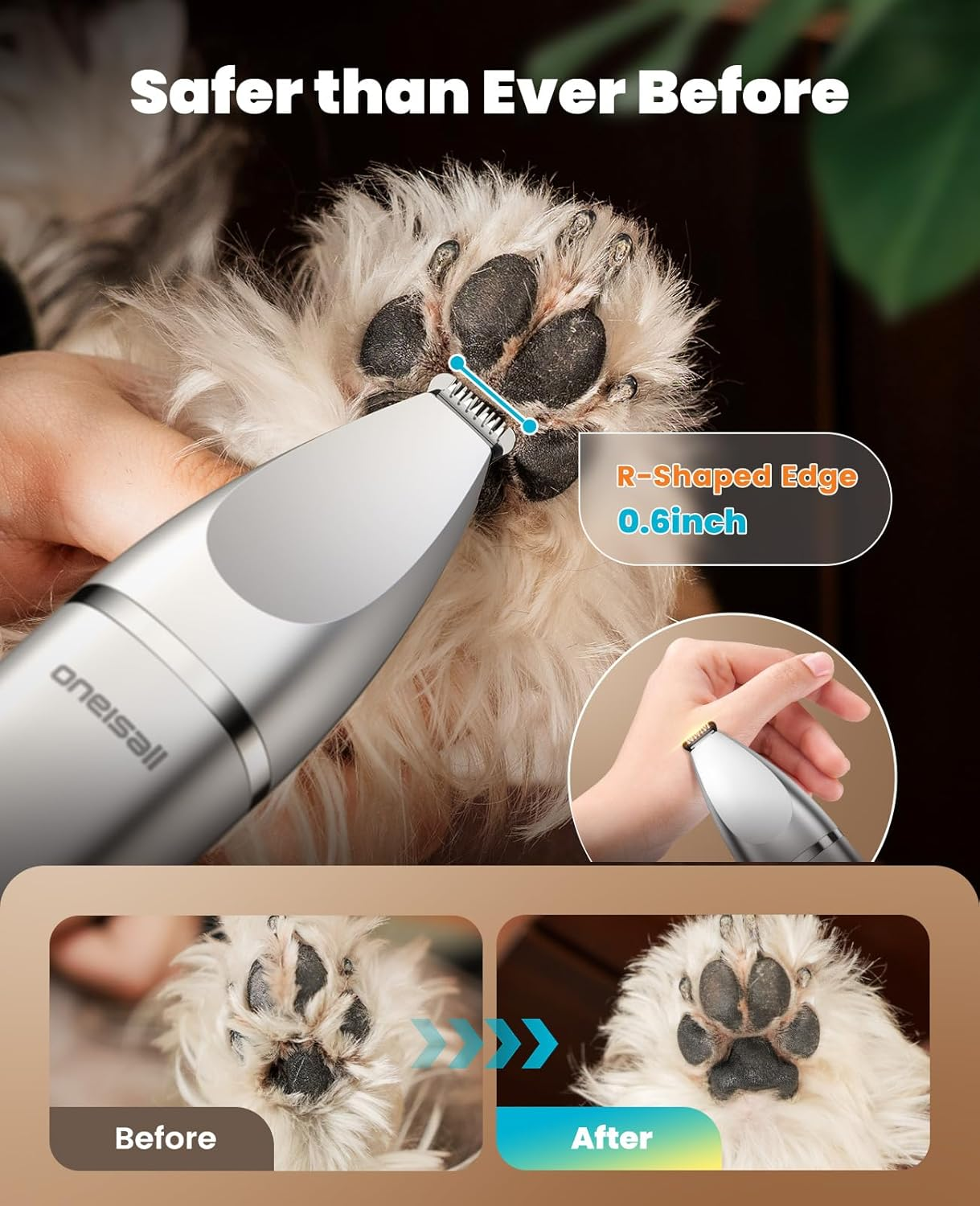 4 in 1 Dog Grooming Kit with LCD Display Dog Hair Trimmer for Paw Nail Grinder - Image 4
