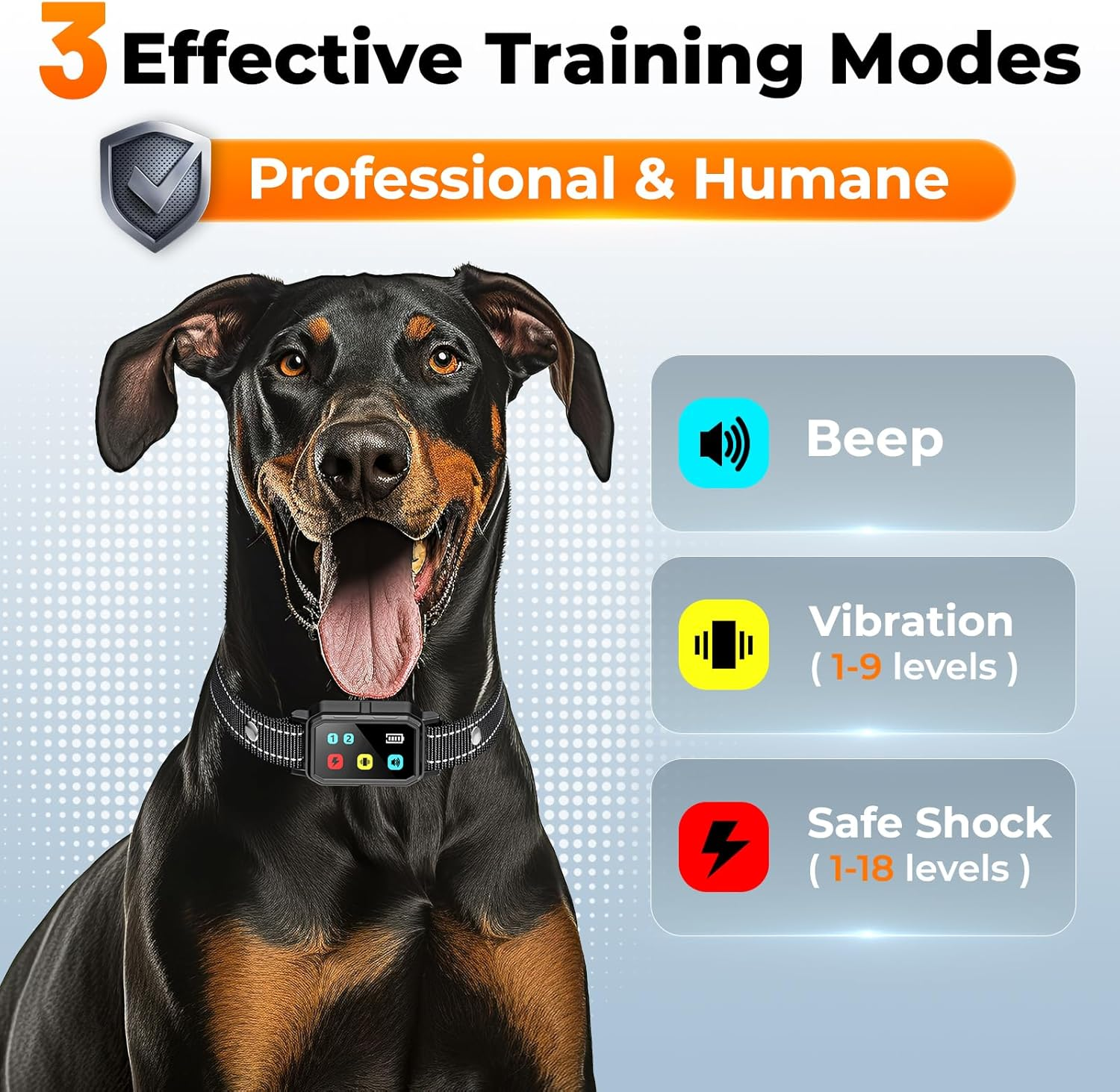 Dog Training Collar 3300FT Dog Training Collar with Remote IPX7 Waterproof Collar with Beep - Image 2