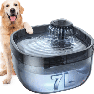 7L/1.8Gal Dog Water Fountain for Large Dog Water Bowl Dispenser Pet Water Fountain