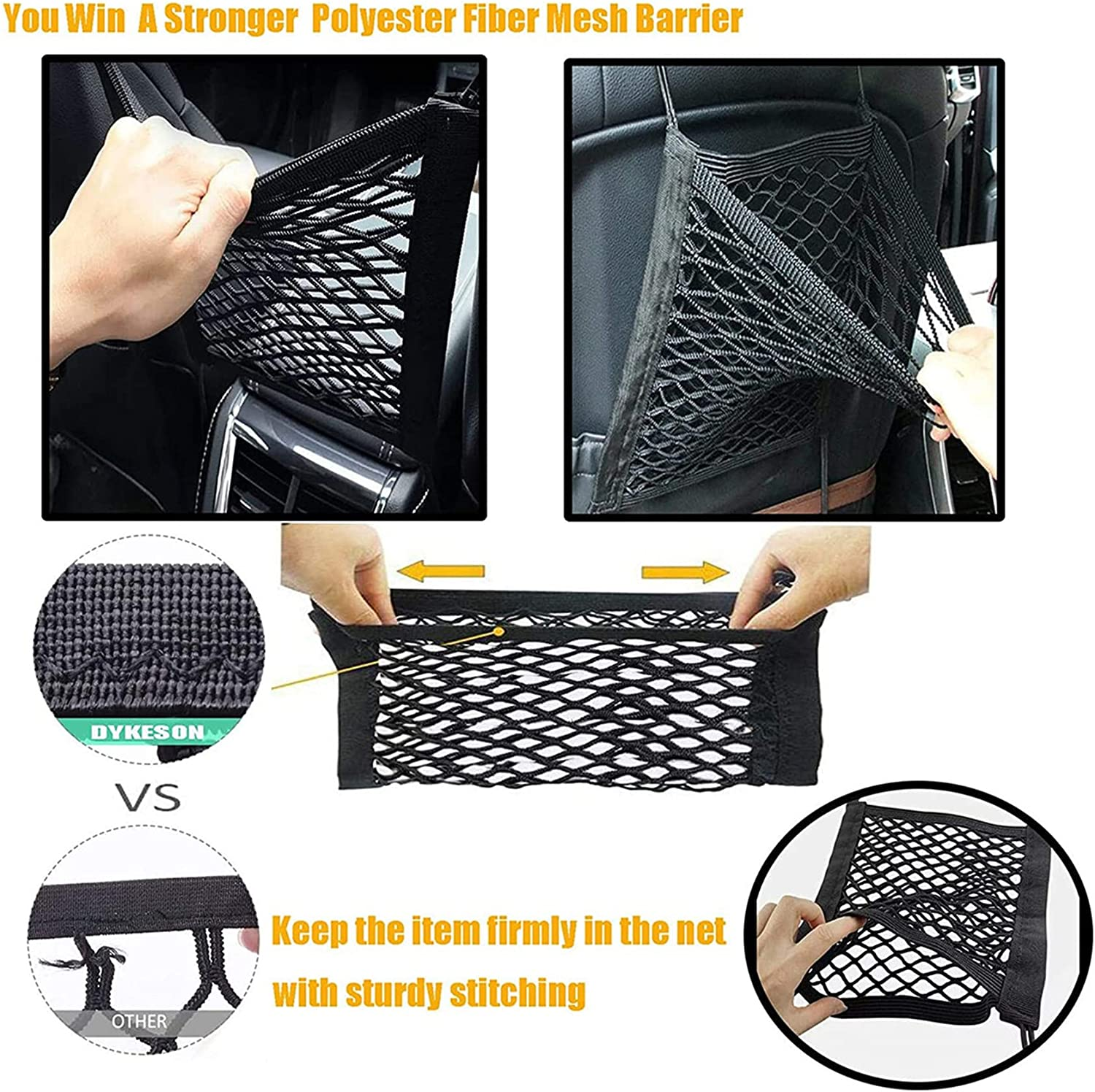 Dog Car Net Barrier Pet Barrier with Auto Safety Mesh Organizer Baby Stretchable Storage - Image 4