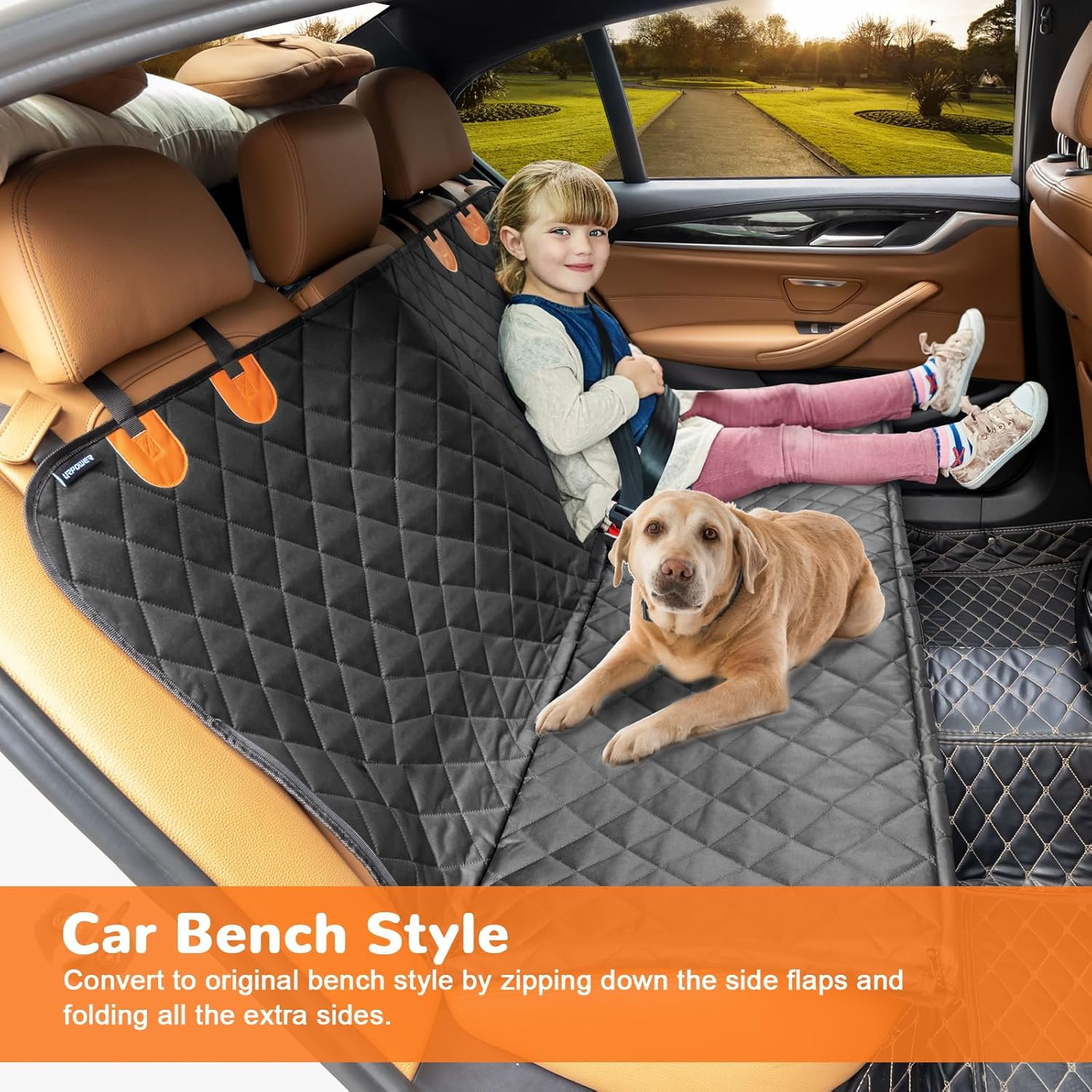 Dog Car Seat Cover for Pets 100% Waterproof Seat Cover Hammock 600D Heavy Duty - Image 4