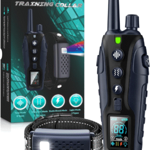 Dog Shock Collar 4000FT Dog Training Collar with Remote Waterproof E Collar with Flashing Light