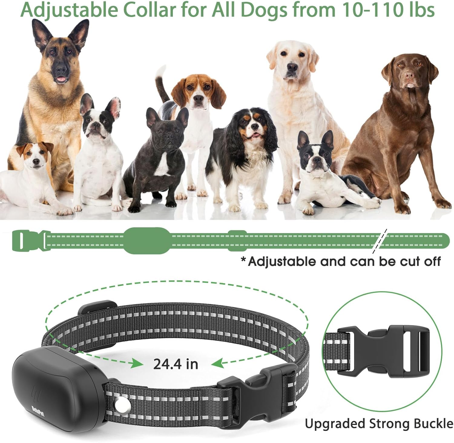 Dog Shock Collar Electric Dog Training Collar with Remote 1600FT Rechargeable - Image 6
