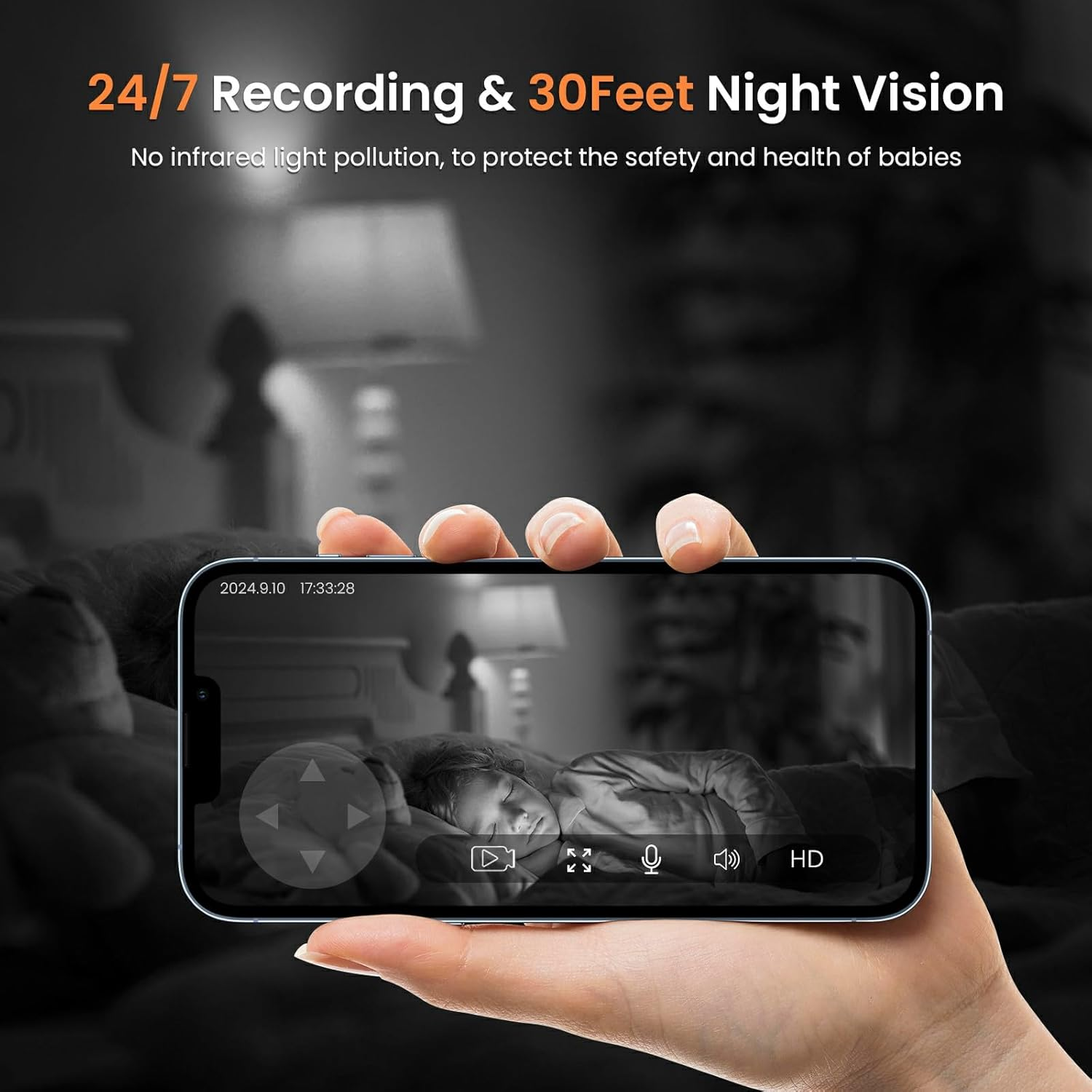 Pet Camera 360° Home Security Cameras with 2 Way Audio Night Vision - Image 5